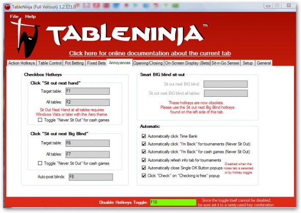 Table Ninja - návod na instalaci a nastavení 9