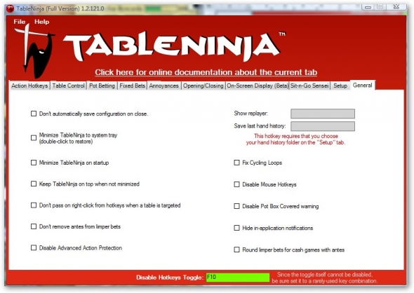 Table Ninja - návod na instalaci a nastavení 18