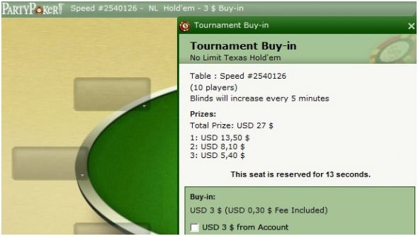 Party poker sng blind structure