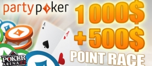 Online pokerová herna Party Poker - 1 500$ point race pro čtenáře Poker-Arena.cz Online pokerová herna Party Poker - 1 500$ point race pro čtenáře Poker-Arena.cz