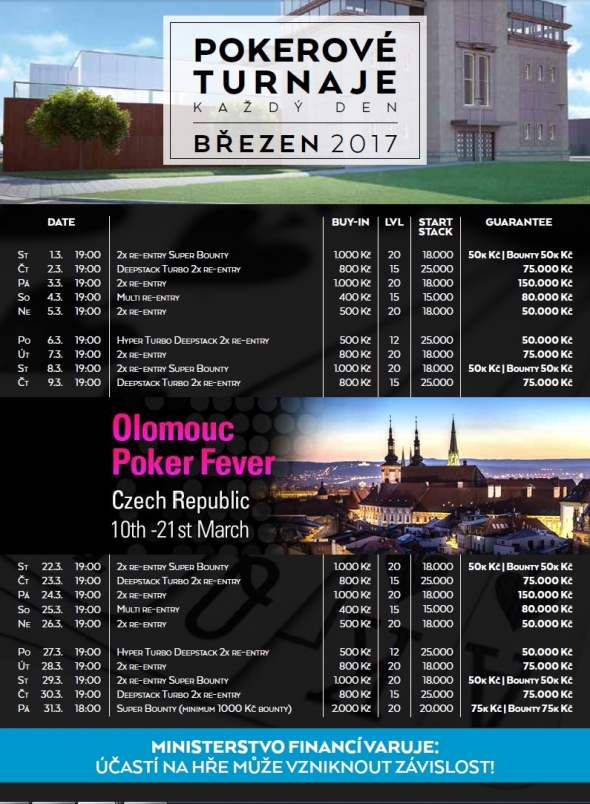 Březnové turnaje v Go4Games Casino Olomouc - herna Hodolany - 1