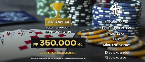 G4G Děčín: zářijová Poker Trophy o parádních 350 000 Kč