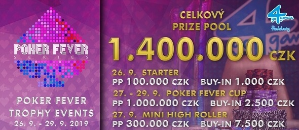 Zářijový Poker Fever Cup s 1 400 000 Kč GTD