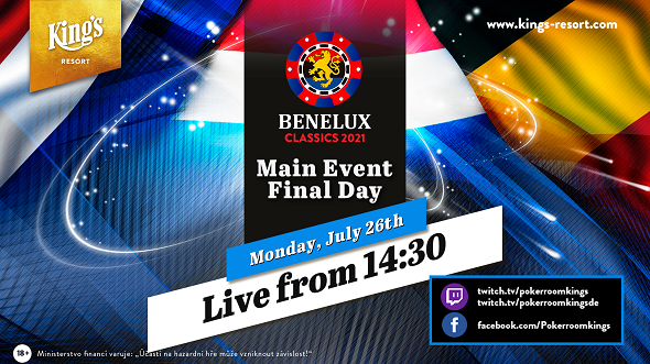 Sledujte přímý přenos finále Main Eventu Benelux Classics o €72,522