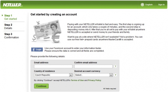 Neteller - Registrace 2