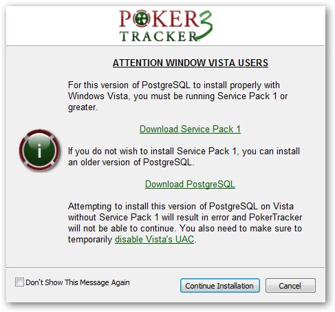 Poker Tracker 3 - instalace databáze 2