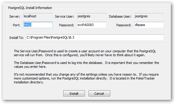 Poker Tracker 3 - instalace databáze 3