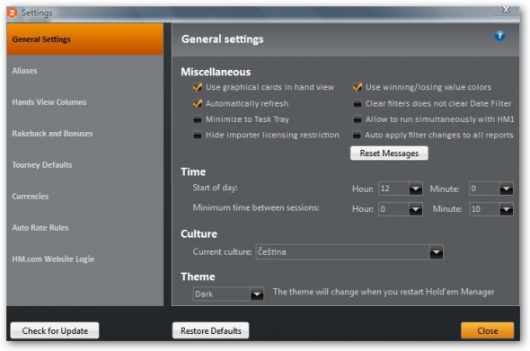 Holdem Manager 2 - nastavení 2