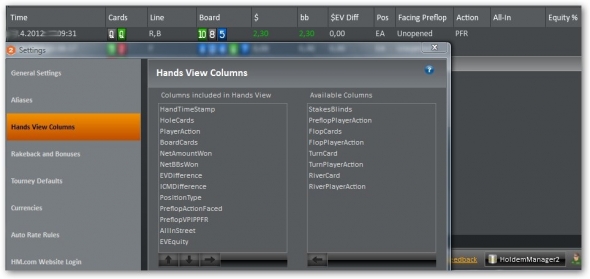 Holdem Manager 2 - nastavení 10