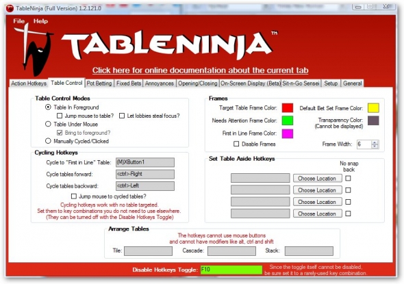 Table Ninja - návod na instalaci a nastavení 5