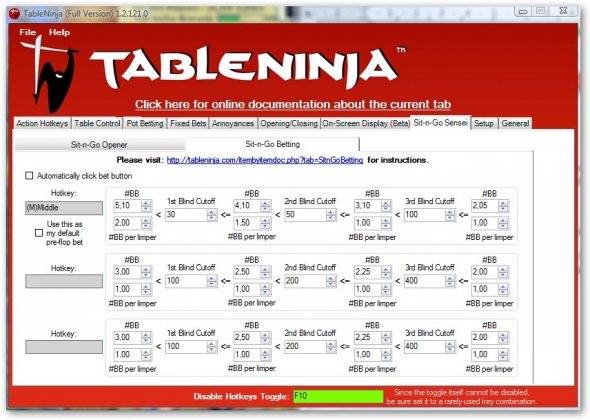 Table Ninja - návod na instalaci a nastavení 16
