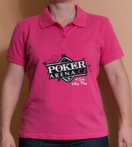 Růžové dámské polo tričko Poker-Arena.cz - předek