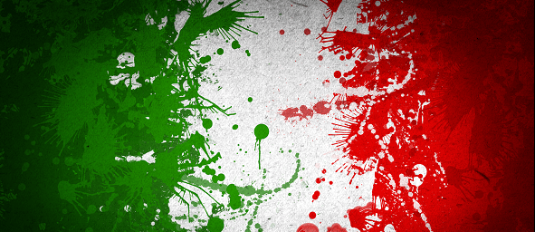 Italská vlajka v abstratktním provedení