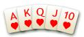 Pravidla pokeru - výherní kombinace royal flush neboli královská postupka