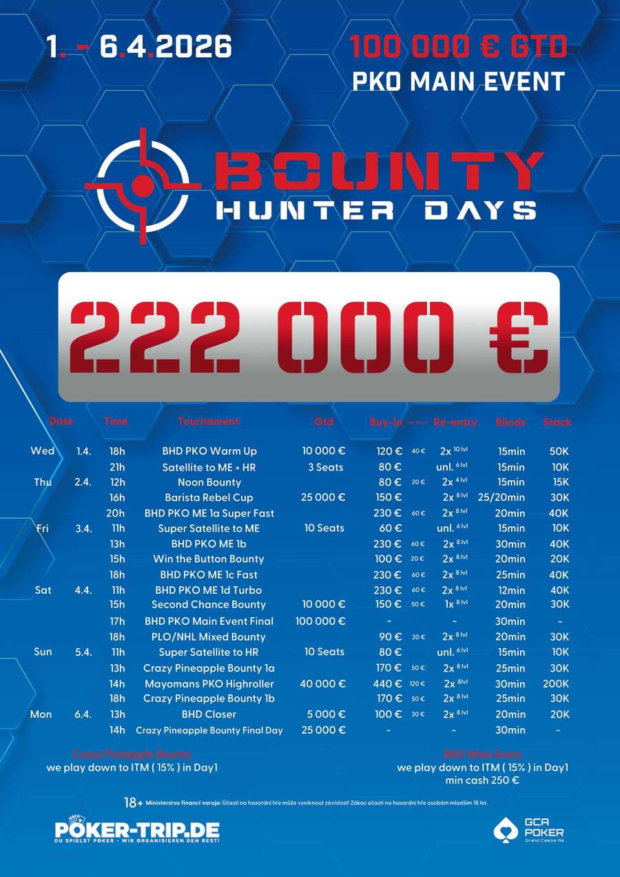 Program turnajů Grand Casino Aš