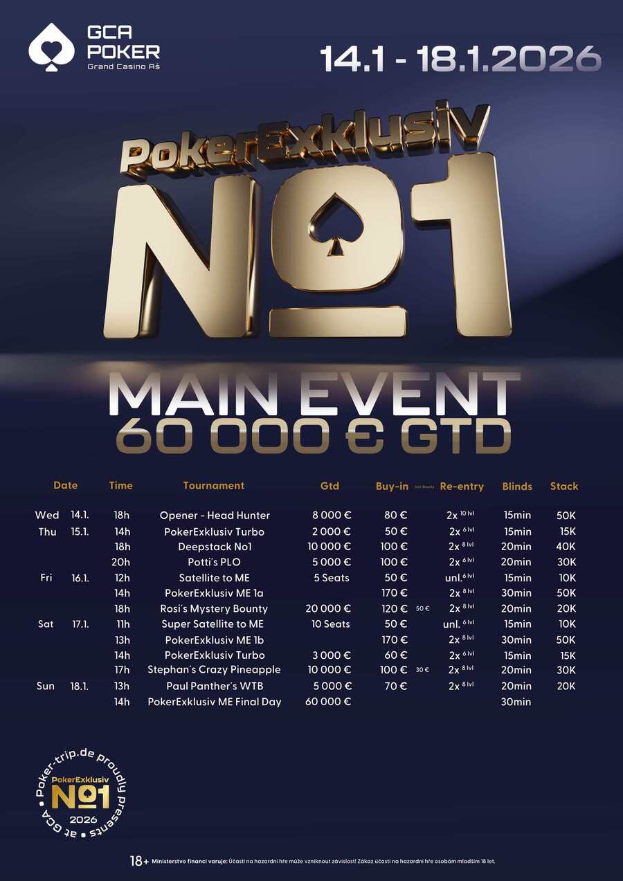 Program turnajů Grand Casino Aš