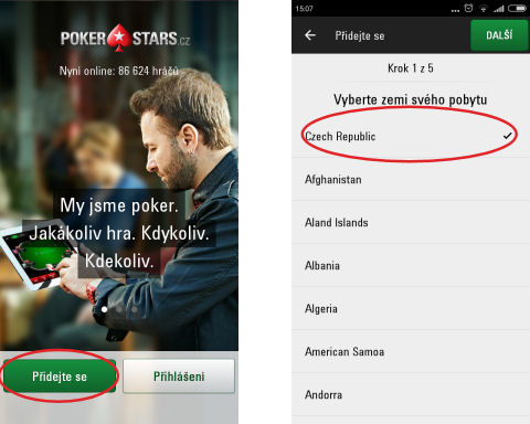 PokerStars - návod k registraci 1