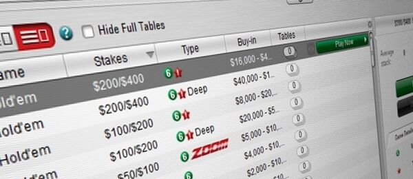 Nejvyšší cash games na PokerStars