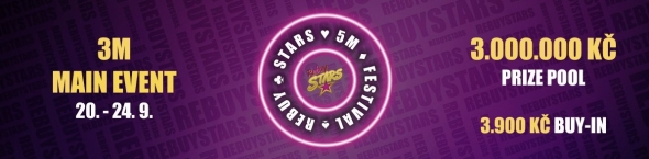 Rebuy Stars: zářijový major o 3 000 000 Kč