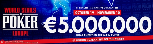 V půlce měsíce začne WSOP Europe s pohádkovými garancemi