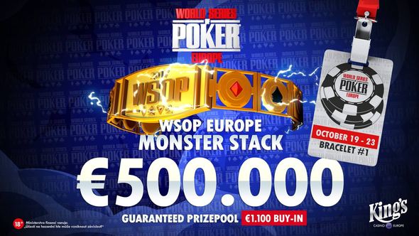 WSOPE Monster Stack s garantovaným prizepoolem €500,000