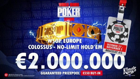 Do King's Casina se valí WSOPE Colossus o €2,000,000