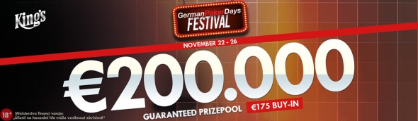 German Poker Days Festival nabídne turnaje s prizepoolem přes €200,000