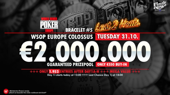 OVERLAY ALERT! V €550 Colossu je před dnešními dvěma závěrečnými flighty vybrána jen asi polovina garance €2,000,000.