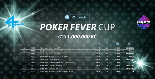 Poker Fever Cup s 1 000 000 Kč GTD - leden 2018 - turnaje