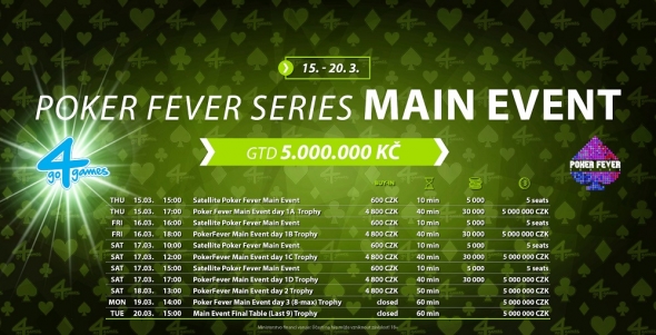 Březnový Poker Fever Main Event o 5.000.000Kč