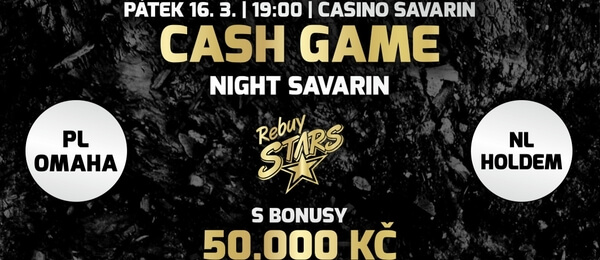 RS Savarin: páteční CG Night s bonusy 50 000 Kč