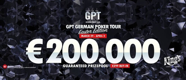 Main Event vánoční edice German Poker Tour v King's nabídne €200,000 GTD