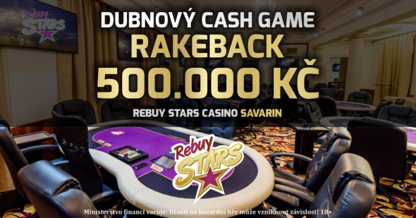 RS Savarin: dubnový Cash Game Rakeback 500 000 Kč