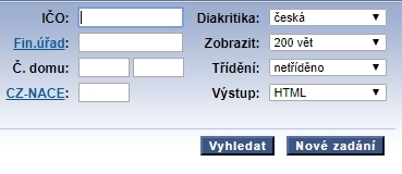Přes ARES je možné vyhledávat všechny ekonomické subjekty registrované v ČR.