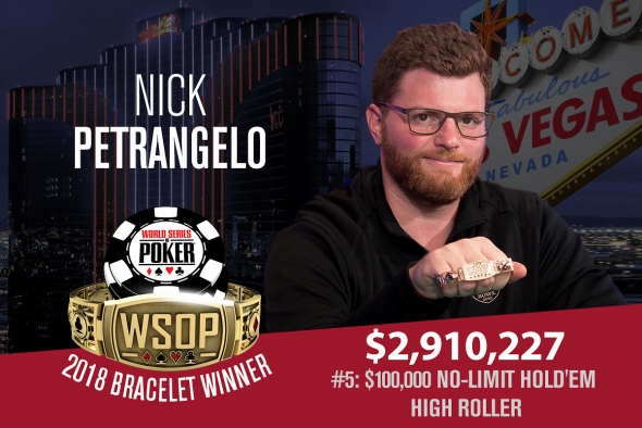 Nick Petrangelo vítězí ve $100,000 High Rolleru WSOP