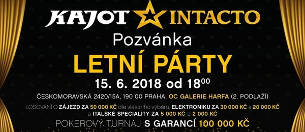 Páteční letní party v Kajot Praha nabídne turnaj a losovačku o více než 200 000 Kč