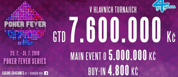 G4G: letní Poker Fever Series o 7 600 000 Kč