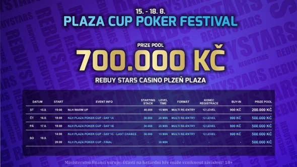 RS Plaza Cup Poker Festival v srpnu o 700 000 Kč