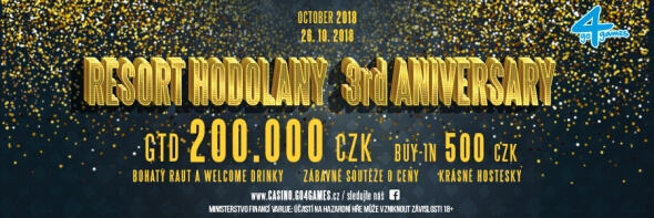 Casino Go4Games Hodolany slaví 3. narozeniny turnajem o 200 000 Kč
