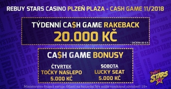 V Plzni pro cash game hráče připravili rakeback 80 000 Kč a 50 000 Kč v bonusech