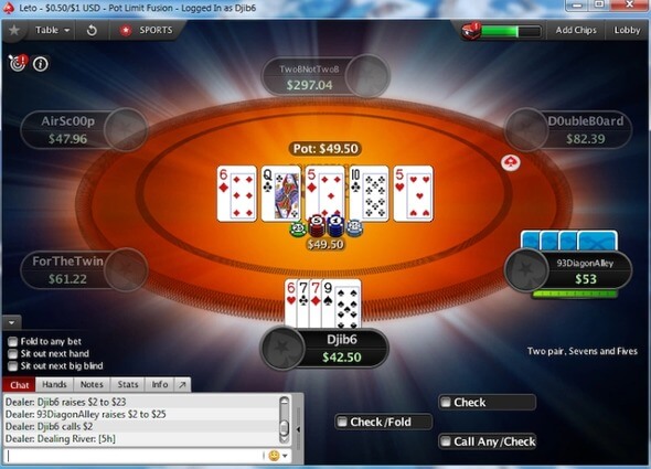 Fusion Poker - na riveru už se hraje klasická PLO.