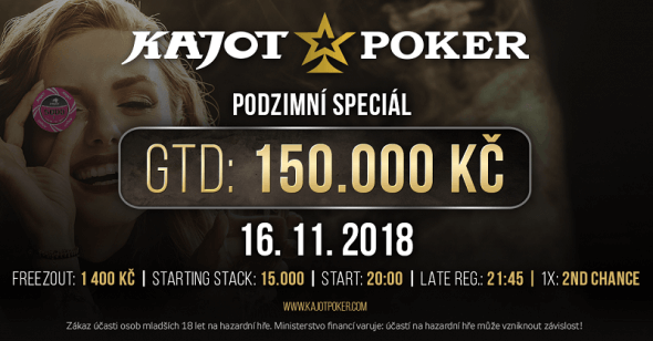 Dorazte tento pátek do Kajotu Praha na skvělou podzimní party s turnajem o 150 000 Kč