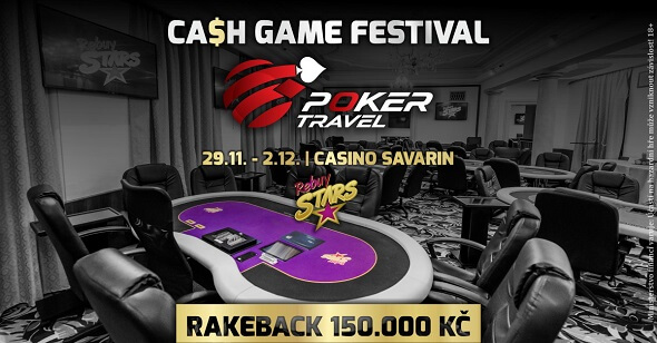 Cash Game Festival Poker Travel nabídne rakeback 150 000 Kč a zahraniční hráče
