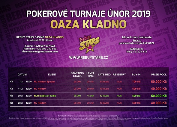 Únorové turnaje v Rebuy Stars Kladno