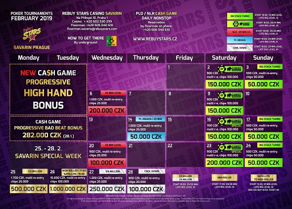 Únorové turnaje v Rebuy Stars Savarin