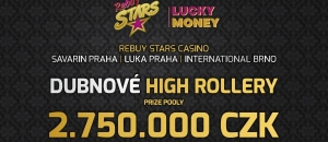 Dubnové High Rollery v casinech Rebuy Stars lákají na 2 750 000 Kč