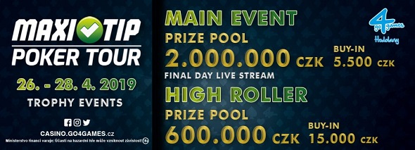 Hodolany: MaxiTip Poker Tour přiváží v dubnu 2 600 000 Kč