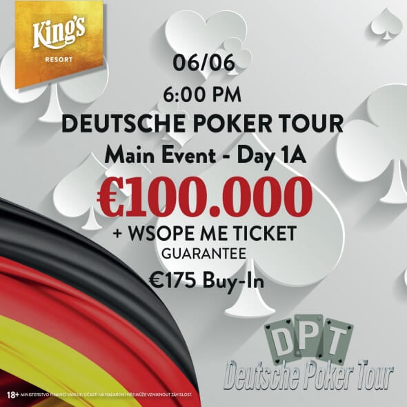 První startovní flight Deutsche Poker Tour se rozehraje v šest večer