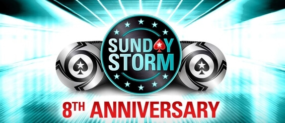 Nenechte si ujít 8th Anniversary Sunday Storm s garancí $1,000,000 na herně PokerStars!