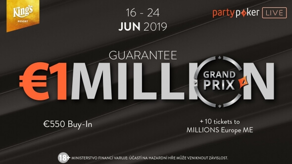 Začíná partypoker Grand Prix Million o €1,103,000 GTD - naživo i online